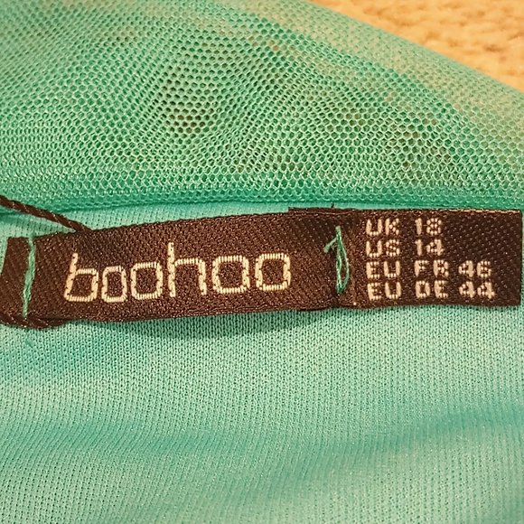 REDUCED! Stunning, Chic Teal  BooHoo  Midi Length Dress Size /14 - Picture 3 of 3